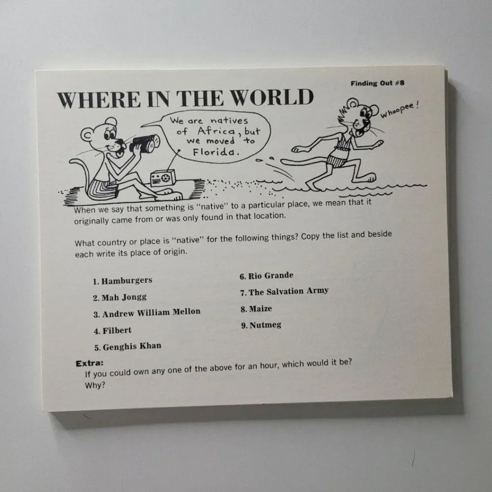 1975 Finding Out Activity Cards Teacher Curriculum Hollis‎ Griffin Education Fun